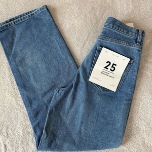 Oak + Fort Women's Relaxed Straight Leg High Rise Jeans US Size 25 New With Tags